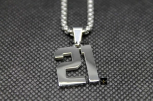 Solid Metal 925 Sterling Silver Engravable Custom Number Pendant Any Lucky One - Picture 1 of 3