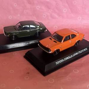 Discontinued Famous Car Collection Corolla Levin Te27 1972 Orange Green 2 Sets H