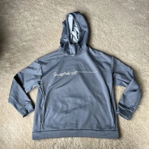 Sudadera con capucha gris para mujer NIKE "JUST DO IT" - talla M - buena condición* - mezcla de polietileno/spandex - Imagen 1 de 9