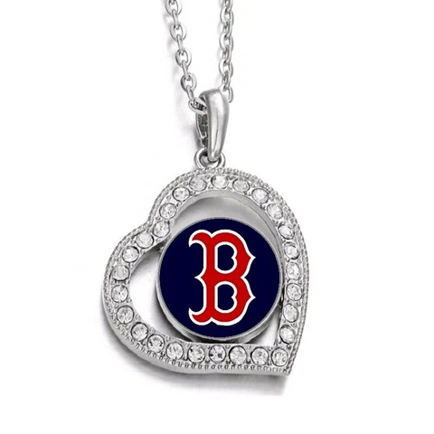 Boston Red Sox Womens Sterling Silver Heart Necklace With Pendant D19 Cover
