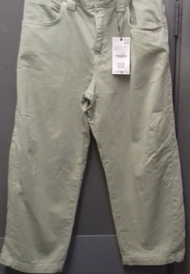 Zara Womens Cropped Barrel Leg Trousers Khaki size 14 H28 - Image 1 of 4