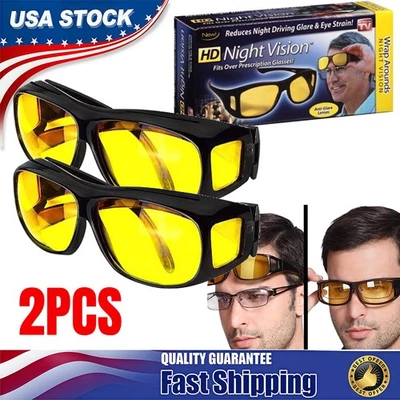 LYW Night Driving Glasses HD Anti Glare Vision Polarized Yellow Lens Tinted - Image 1 of 4