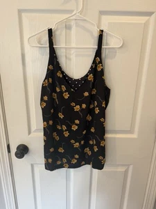 White House Black Market Top Reversible Cami L Floral Marigold / Polka Dot NWT - Picture 1 of 5