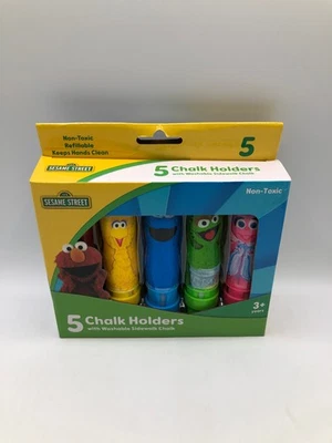 Leap Year Sesame Street 5-Pack Sidewalk Chalk Holders, Includes 5 Refillable Cha - Image 1 of 2