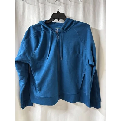 TEK GEAR Ultrasoft Fleece Zip Up Hoodie Jacket XXL Teal Cotton Blend Athletic - Image 1 of 4