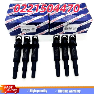 6PCS  Ignition Coils 0221504470 Fits For  BMW 325i 328i 335 525 528 530 535 Foto 1 de 4