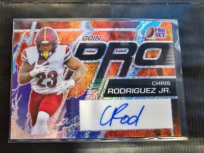 2023 Leaf Pro Set Metal Chris Rodriguez Jr Orange Mojo Prizm Rookie Auto #D 1/1 - Image 1 of 2