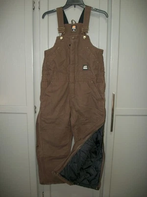 Berne Bibs Overalls Youth Size MEDIUM Winter Insulated Coveralls Brown EUC - Image 1 of 4