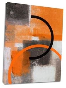 Abstract Geometric Wall Art for Bathroom Minimalist Modern 16L" x 12W" Orange - Picture 1 of 8