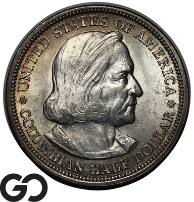 1893 Columbian Commemorative Half Dollar, Attractive Beauty - Image 1 of 3