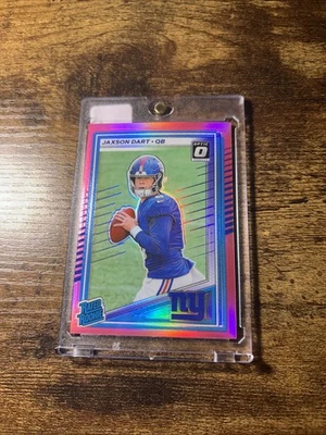 🔥 2025 Donruss - Jaxson Dart Rated Rookie Pink Optic Preview RC - Giants - Image 1 of 2