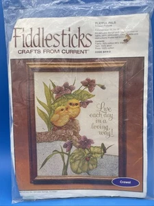 Printed Crewel Embroidery Kit Birds Live Each Day in A Loving Way Fiddlesticks - Picture 1 of 7