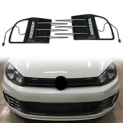 LED Daytime Running Lights DRL Pure White Lamp Fit Volkswagen MK6  2009 - 2012 - Image 1 of 4