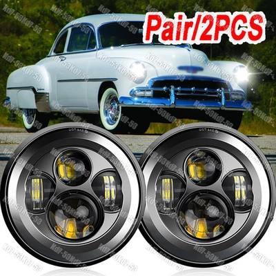 Faros LED redondos halo de 7" haz alto/bajo para Chevy Stileline Deluxe 1949-1952 Foto 1 de 4