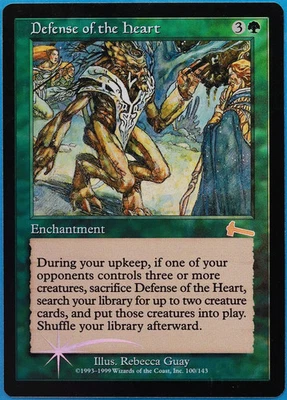 Defense of the Heart FOIL Urza's Legacy NM Green Rare CARD (508091) ABUGames - Image 1 of 2
