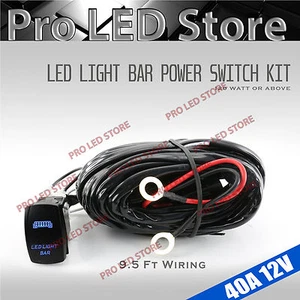 9ft 40A 12V Power Switch & Relay Wiring Harness Kit for LED Light Bar 180W-500W - Picture 1 of 5