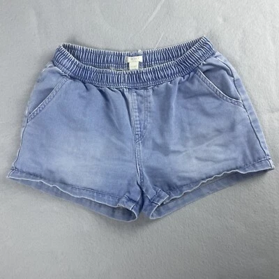 Roxy 女孩牛仔短裤 L 12 码弹性腰蓝色柔软冲浪休闲海滩 — 第 1/4 张图片