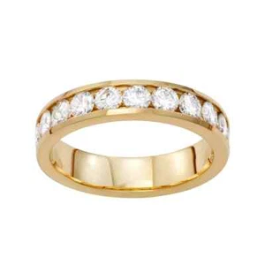 14k Solid Yellow Gold Moissanite Anniversary Band NEW size 7 over 1 carat TW - Picture 1 of 4