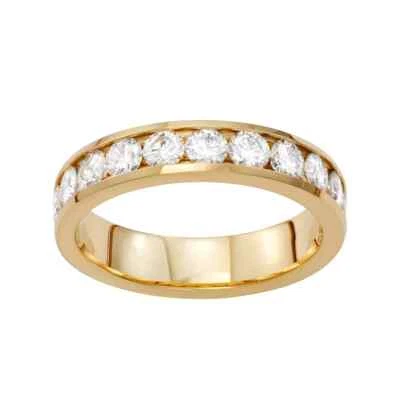 14k Solid Gold 1 carat plus Moissanite Anniversary Band NEW size 7 - Image 1 of 4