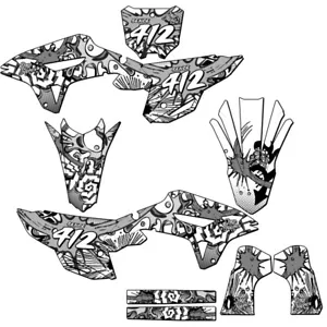 2022-2024 CRF 250 RX ZANY White Senge Graphics Kit compatible con Honda - Imagen 1 de 10