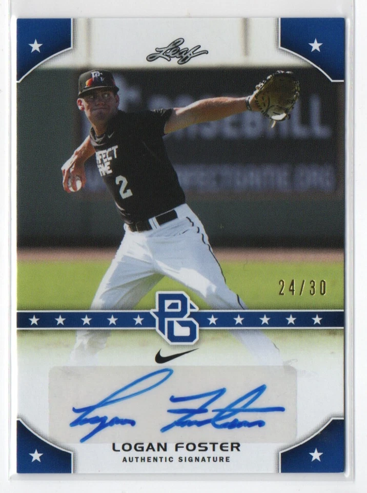 2015 Leaf Perfect Game National Showcase Blue /30 Logan Foster #PG-LF1 Auto - Image 1 of 1