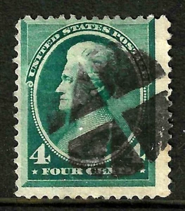 Sc #211 Jackson 4 Cent Banknote Cross Fancy Cancel 1883 US 97F22 - Picture 1 of 2