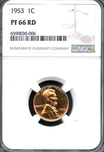 NGC - Wheat Cent - 1c - 1953 - PF-66-RD - Picture 1 of 2