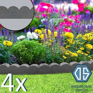 4x 1.2M Primeur Graphite Flexi Curve Edging Lawn Scallop Curve Border Garden - Picture 1 of 1