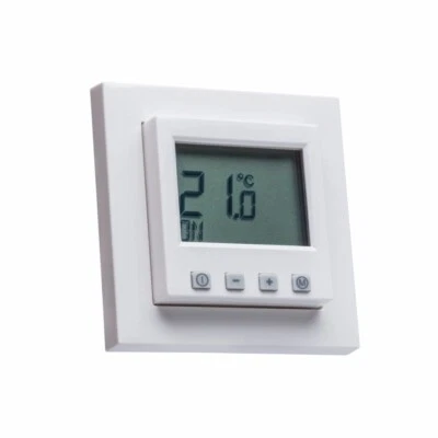 Digital Raumthermostat mit Gira E2 glanz Rahmen 021129 für Fußbodenheizung - Bild 1 von 4