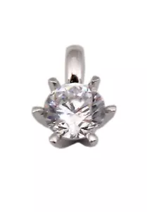 Anhänger Solitär Brillant 0.30 carat w/p2 Weißgold 585 14kt Krappenfassung - Bild 1 von 5