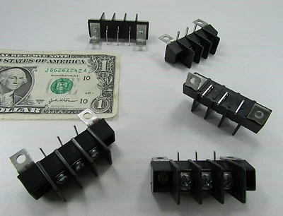 5 Cooper Magnum 3P ScrewTerminal Barrier Blocks Angle Brackets .375" Pitch A2  - Image 1 of 4