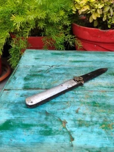 Raro Antiguo Antiguo Latón Forjado a Mano Manija de Empuñadura con Hoja de Hierro Plegable Daga - Imagen 1 de 6