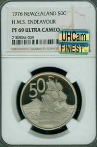 1976 NEW ZEALAND 50 CENTS NGC PF69 UCAM MAC ULTRA HEAVY CAM & FINEST SPOTLESS * - Picture 1 of 4