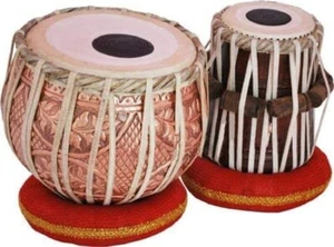 Indisches traditionelles Eisen Kupfer Design TABLA SET Sheesham Dayan - Bild 1 von 12