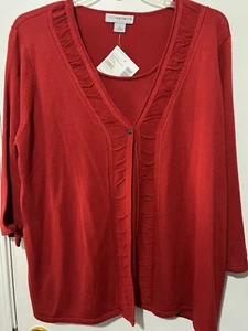 SAG HARBOR Women's Red Sweater top Size 1X NWT - Picture 1 of 1