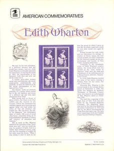 #132 15c Edith Wharton #1832 USPS Commemorative Stamp Panel - Picture 1 of 1