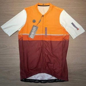 Prendi Hombres Ciclismo Jersey Manga Corta Corte Láser Verano Bicicleta Ropa Naranja - Imagen 1 de 7