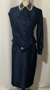 Vintage 1970er Couture maßgeschneidert 2 Stück Rock & Jacke Top Set - Bild 1 von 24