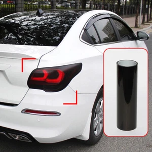 2"X40" Dark Smoke Black Car Headlight Tint Wrap Tail Fog Light Vinyl Wrap - Picture 1 of 19