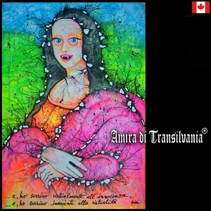 contemporary painting pop art modern decorative home decor mona lisa vampire big - Picture 1 of 24