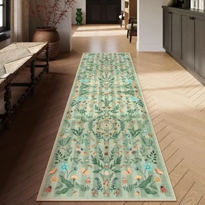 Lahome Insect Botanical 2'6"x8 Green Hallway Runner Rug,Kitchen Runner Rugs N... - Picture 1 of 9