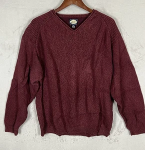 Tommy Bahama Herren Pullover Pulli XXL Burgund Strick V-Ausschnitt Heavy Wool Cotton - Bild 1 von 16
