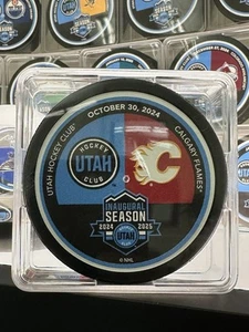 Utah Hockey Club - Calgary Flames - Game Day Puck - 10/30/2024 - Picture 1 of 1