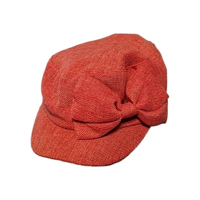 D&Y Womens Newsboy Style Hat Cap Pinkish OSFM Adjustable  Lined Bow Accent Nwt - Image 1 of 4