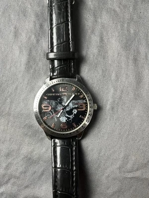 Christian Audigier Los Angeles Reloj Hombre Acero Inoxidable Platino Ed Estilo Hardy Foto 1 de 4