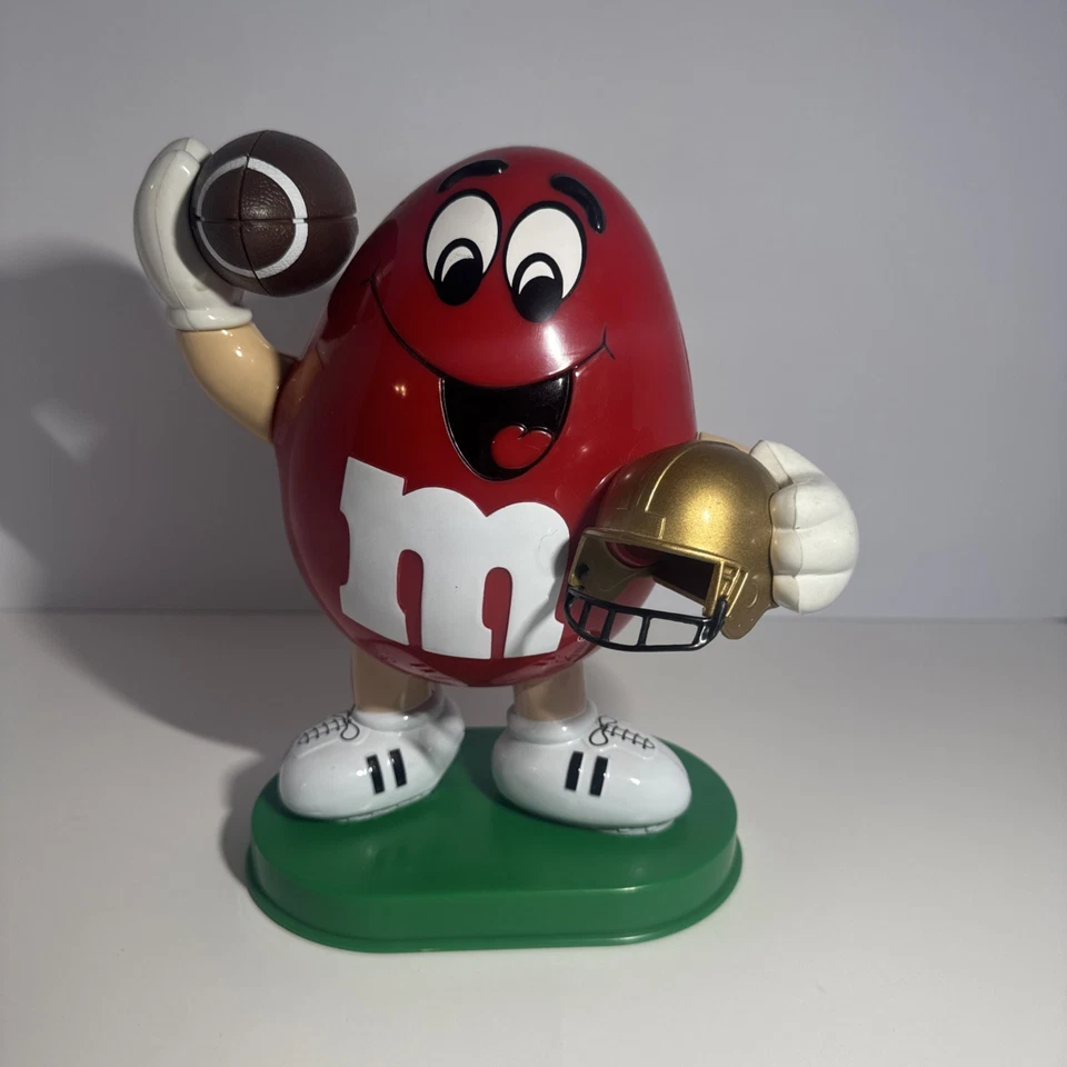 Vintage Red M&Ms Football Candy Dispenser Limited Edition Gold Helmet 1990’s - Image 1 of 4