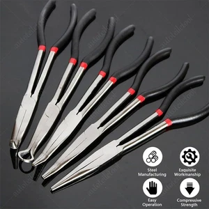 Zange Satz Spitzzange Set Telefonzange Rundnasenzange KFZ Langbeckzangen 5-tlg. - Bild 1 von 8