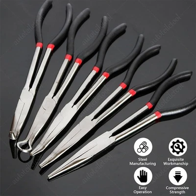 Zange Satz Spitzzange Set Telefonzange Rundnasenzange KFZ Langbeckzangen 5-tlg. - Bild 1 von 4