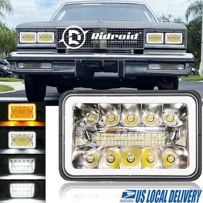 1 PIEZA 4x6" faros LED haz alto/bajo H4 para Oldsmobile Cutlass Supreme 1980-1988 Foto 1 de 4