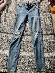 Women’s American Eagle Next Level Stretch Hi Rise Jegging Blue Jeans Sz 8 - Picture 1 of 4